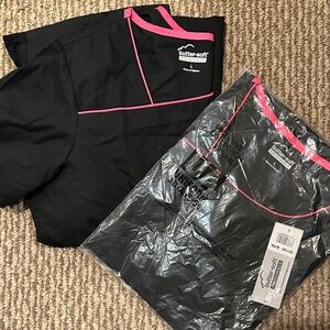 Butter-Soft Women's Black Pants with Pink Trim